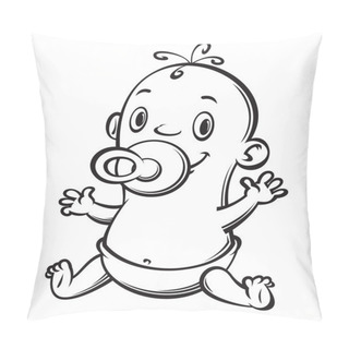 Personality  Baby With Pacifiers Pillow Covers