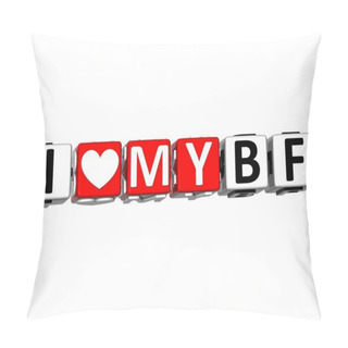 Personality  3D I Love My BF Button Click Here Block Text Pillow Covers