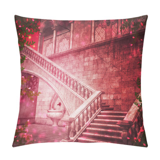 Personality Pink Castle Interior Fantasy Backdrop Pillow Covers