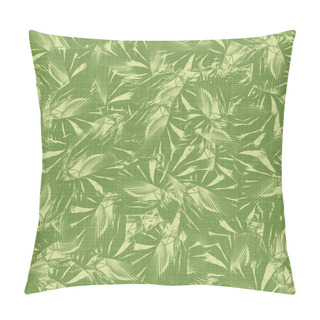 Personality  Bright Line Green Tropical Leaves Seamless Pattern Pillow Covers