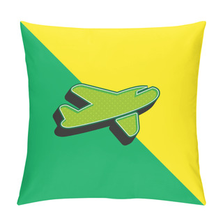 Personality  Air Transport Green And Yellow Modern 3d Vector Icon Logo Pillow Covers