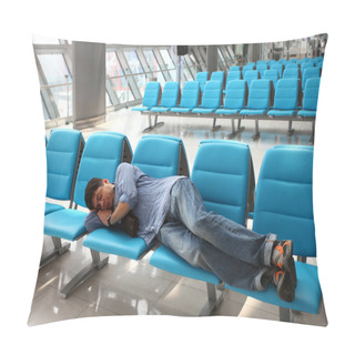 Personality  Man Fallen Asleep In Airport Pillow Covers