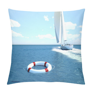 Personality  Lifebelt In The Ocean, 3d Rendering Pillow Covers