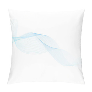 Personality  Light Blue Line Fluid Wave Curve Abstract Vector On White Background Illustration. Pillow Covers
