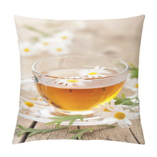 Personality  Cup Of Herbal Tea With Chamomile Flowers Pillow Covers