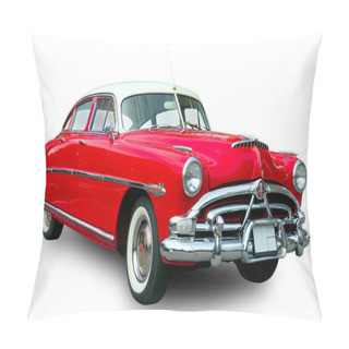 Personality  Classical American Vintage Car Hudson Hornet Isolated On White Background. Pillow Covers