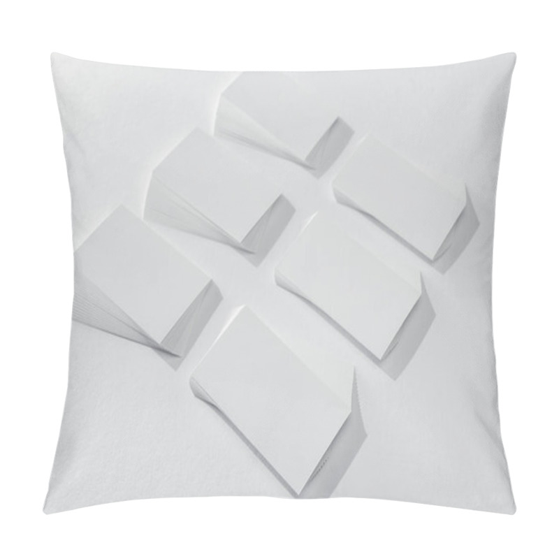 Personality  empty and blank cards on white background with copy space pillow covers