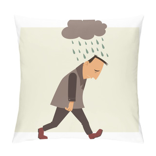 Personality  Depressed Man Pillow Covers