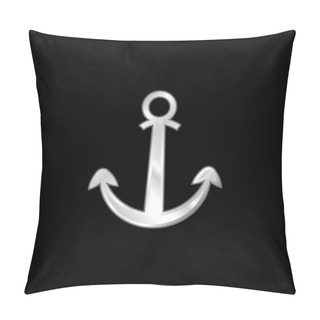Personality  Anchor Symbol For Interface Silver Plated Metallic Icon Pillow Covers