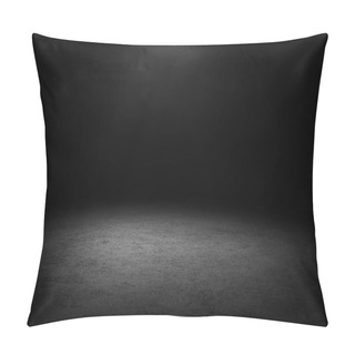 Personality  Dark Floor Background Black Empty Space For Display Your Products, Black Concrete Surface Ground Texture. Pillow Covers