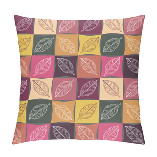 Personality  Seamless Pattern Of Autumn Colors, Veins On The Leaves. Pillow Covers