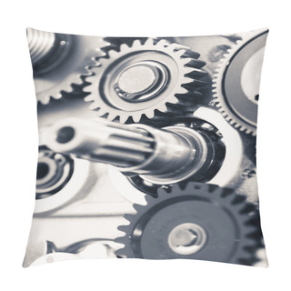 Personality  Engine Gear Wheels, Industrial Background Pillow Covers