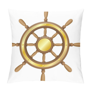 Personality  Steering Wheel For Ship Vector Illustration Pillow Covers
