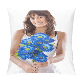 Personality  Girl With Flowers Pillow Covers