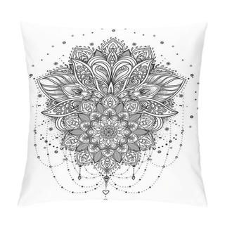 Personality  Vector Ornamental Lotus Flower, All-seeing Eye, Patterned Indian Pillow Covers
