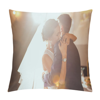 Personality  Bride And Groom Dancing In The Restaurant Pillow Covers