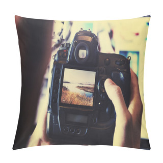 Personality  Man Looking On Camera Screen Pillow Covers