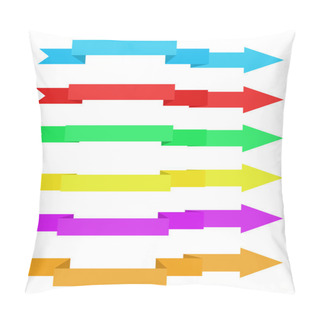Personality  Colorful Ribbons With Arrow Vector Illustration Pillow Covers