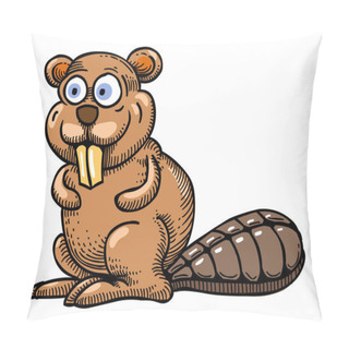 Personality  Cartoon Image Of Beaver Pillow Covers