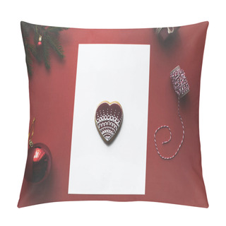 Personality  Christmas Card With Gingerbread Cookie Pillow Covers