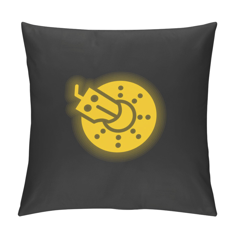 Personality  Brake yellow glowing neon icon pillow covers