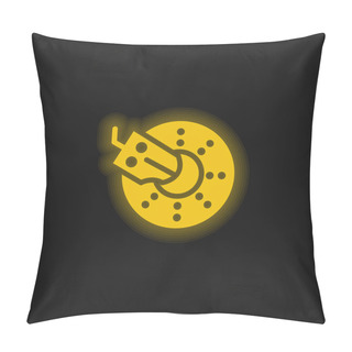 Personality  Brake Yellow Glowing Neon Icon Pillow Covers