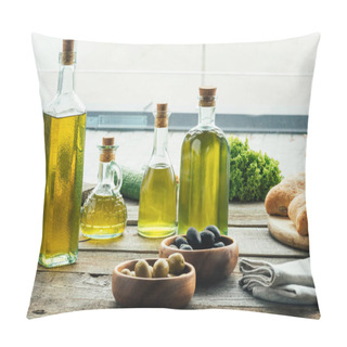 Personality  Olive Oil Bottles With Vegetables Pillow Covers