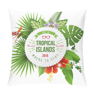 Personality  Tropical Emblem With Type Design Pillow Covers