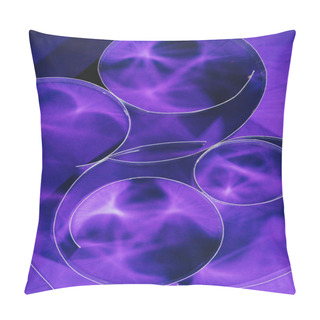 Personality  Top View Of Paper Spirals On Purple Pillow Covers