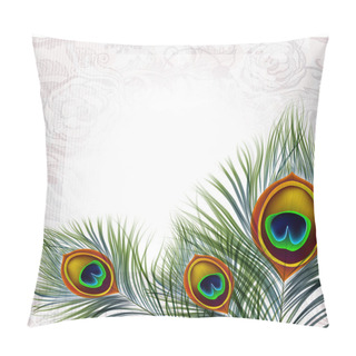 Personality  Beautiful Vector Peacock Feathers Pillow Covers