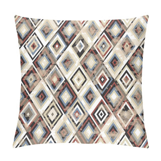 Personality  Vintage Seamless Geometric Pattern With Grunge Effect Pillow Covers