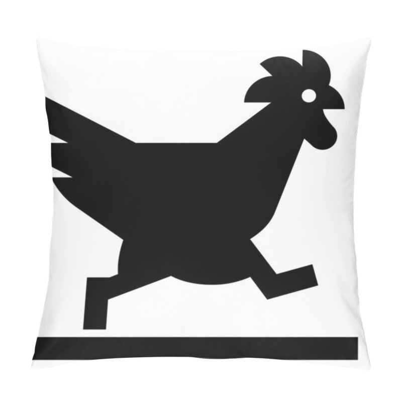 Personality  Chicken Crossing The Road Vector Icon Pillow Covers