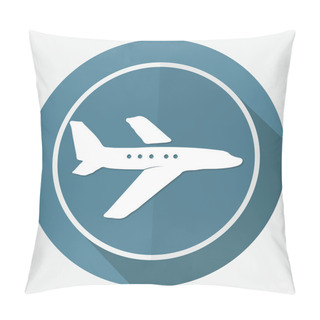 Personality  Airplane Symbol On White Circle Pillow Covers