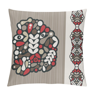 Personality  Strange Head And Seamless Pattern. Pillow Covers