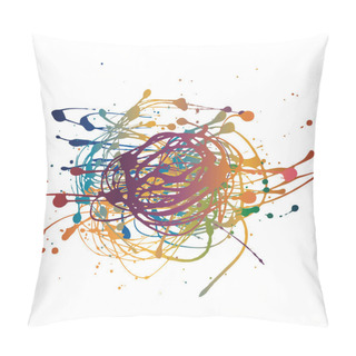 Personality Background With Colorful Spots And Sprays On A White. Vector Illustration. Pillow Covers