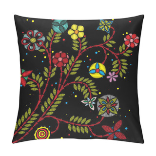 Personality  Embroidery Simplified Floral Pattern Pillow Covers