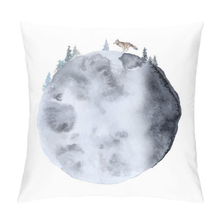 Personality  Watercolor Wolf  Animal Composition Hand Drawn Illustration Pillow Covers
