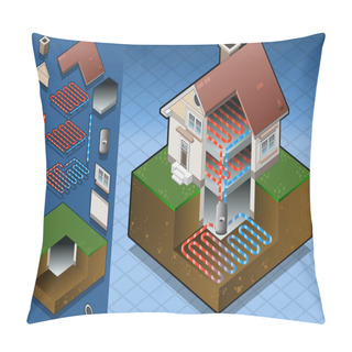 Personality  Geothermal Heat Pump/underfloorheating Diagram Pillow Covers