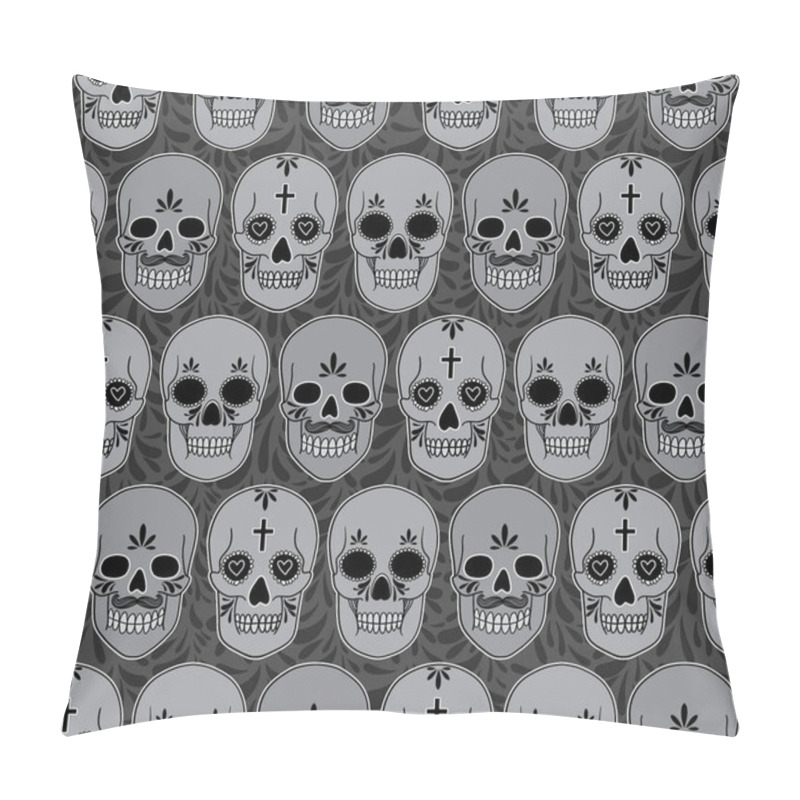 Personality  Vector seamless pattern with skulls pillow covers