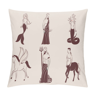 Personality  Cartoon Vector Illustration Of Mythological Greek Characters Pillow Covers