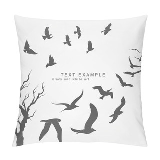 Personality  Wedge Of Birds Flying Pillow Covers