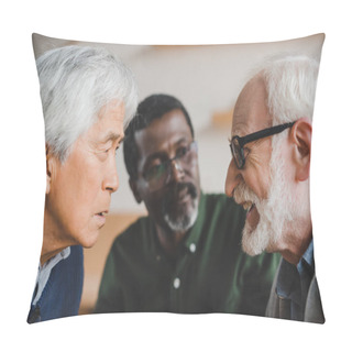 Personality  Senior Friends Playing Staring Contest Pillow Covers