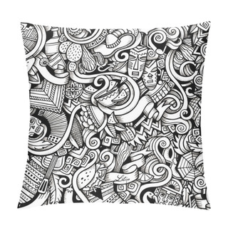 Personality  Cartoon Hand-drawn Doodles On The Subject Of Latin American Pillow Covers