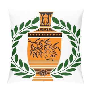Personality  Greek Vase With Laurel Wreath Pillow Covers