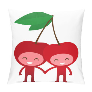 Personality  Cherry Couple Holding Hands Pillow Covers