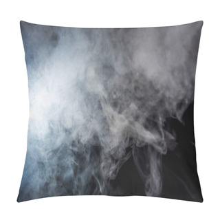 Personality  Creative Background With White Smoky Swirl On Black Pillow Covers