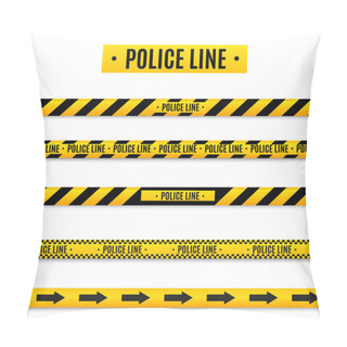 Personality  Police Isolated Insulation Line. Realistic Warning Tapes. Signs Of Danger. Vector Illustration Isolated On A Cellular Background. Yellow. Pillow Covers