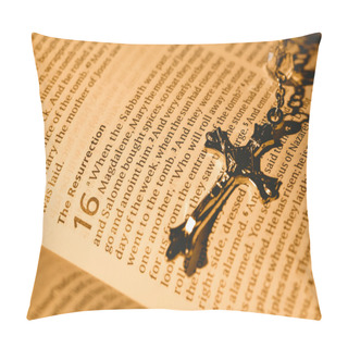 Personality  Open Bible And Silver Crucifix Pillow Covers