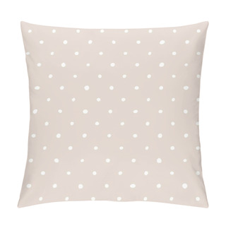 Personality  Tile Vector Pattern With White Polka Dots On Pastel Pink Background Pillow Covers