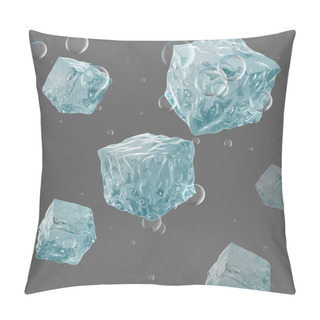 Personality  Ice Cubes, Soda, Ice. Fresh Realistic Background Pillow Covers
